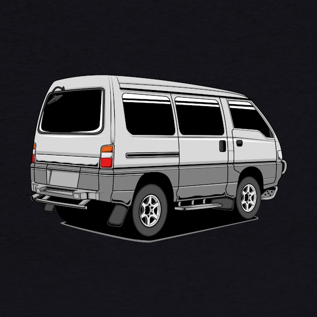 Jdm white delica rear classic by R.autoart